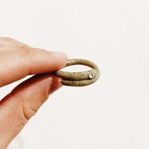 Clay ring with tiny diamond gem